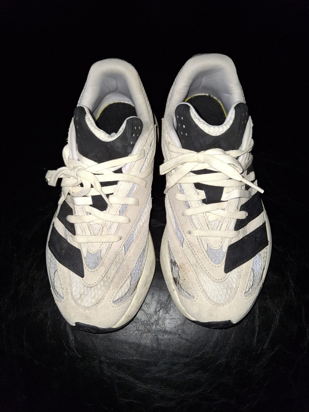 Adidas Lightblaze Sneakers Women’s Neutral White and Black Athletic Shoes 7.5